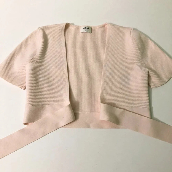 Aritzia  Wilfred Elouan Tie Front Ribbed Knit Top Size XS - Picture 15 of 15